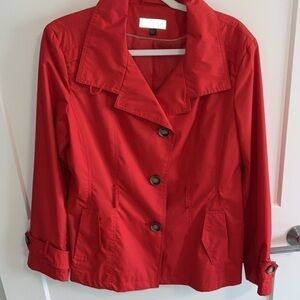 Short raincoat - orange/reddish color - size large